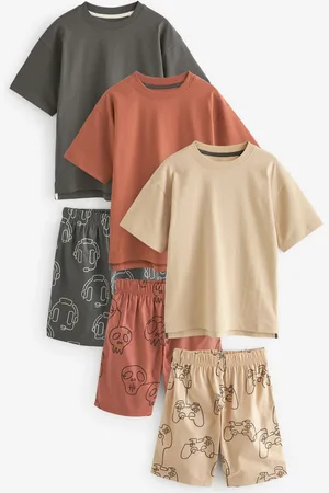 Next 100% Bomuld Short Woven Pyjamas 3 Pakke (3-16år)11 år (146cm)