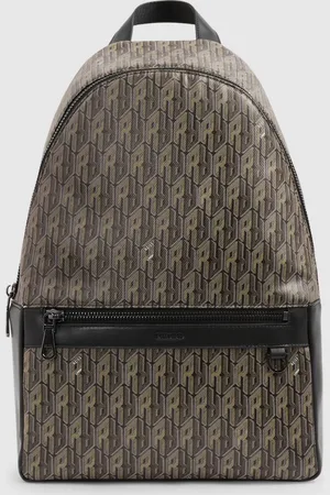 Reiss Flynn Monogram-Print Coated-Canvas BackpackEn