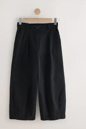 Next 100% Cotton Elaticated Waist Barrel Leg Trousers