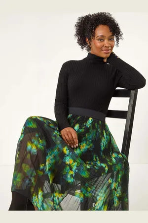 Roman Petite Floral Crystal Pleated Skirt42