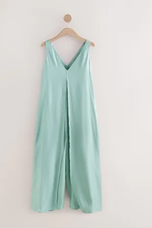 Next Metallic V-Neck Wide Leg Jumpsuit