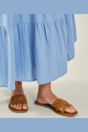 Accessorize Leather Cut-Out Slide Sandals