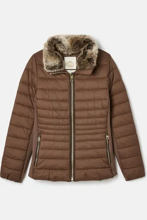 Joules Beckley Padded Showerproof Jacket with Faux Fur Trim50