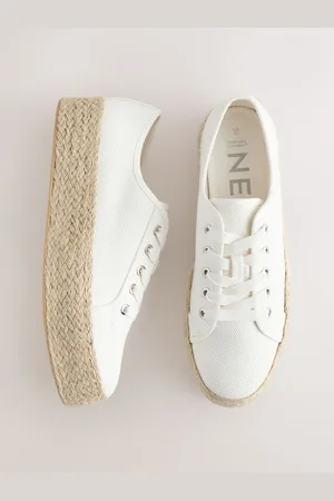 Next Forever Comfort Round Toe Flatform Chunky Lace Up Espadrilleseu40