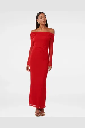 Forever New Minnie Mesh Bardot Midi Dress38