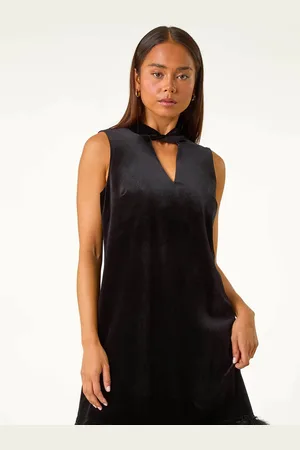 Roman Petite Velvet Feather Hem Kjole46