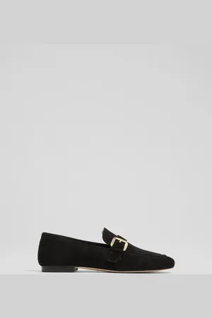 LK Bennett Austin Suede Oloid Buckle Loafers