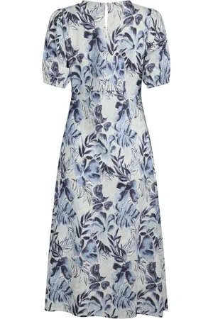 Weird Fish Delanie Printed Linen Rich Tea Dress46