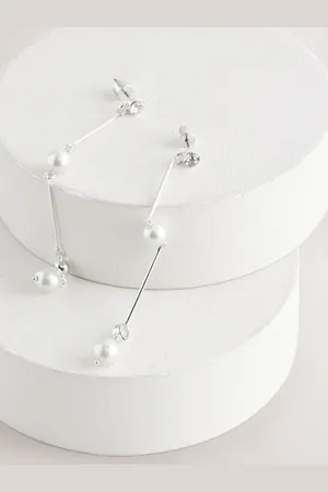Next Bridal Pearl Line Drop Earringsen