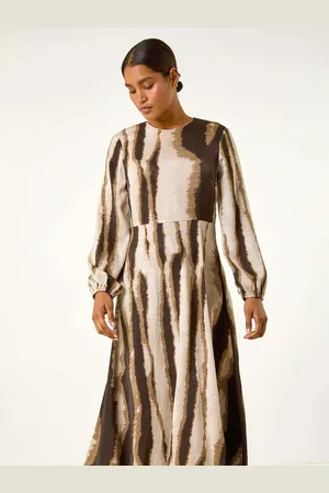 Roman Shadow Stripe Print Midi Dress42