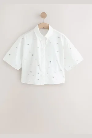 Next Short Sleeve Gem Embellished Boxy Shirt