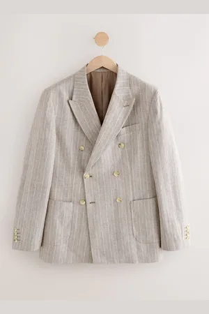 Next Regular Fit Linen Blend Stripe Blazer44r