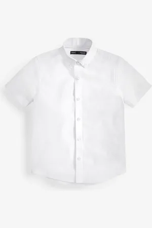 Next Kortærmet Cotton Rich Oxford skjorte (3-16år)9 år (134cm)