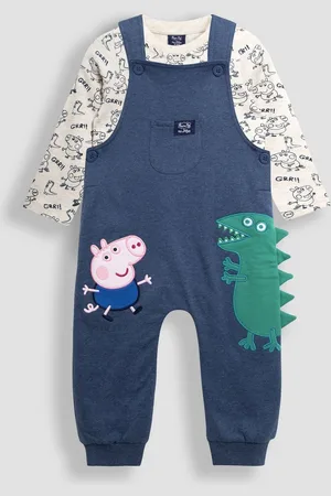 JoJo Maman Bébé Trykt Top & Overalls Sæt3 - 6 måneder (62 - 68cm)