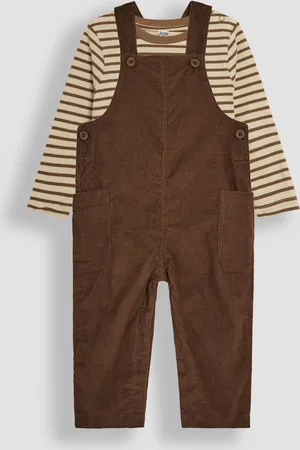 JoJo Maman Bébé 2-Pieces Classic Fløjl smækbukser & Stribet Topsæt6 - 12 måneder (68 - 80cm)