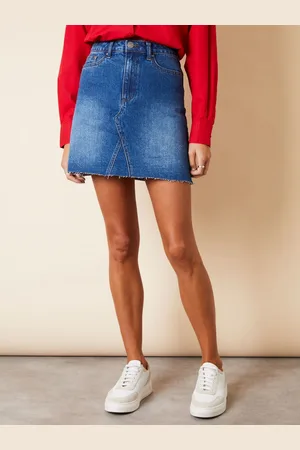 Threadbare Raw Hem Denim Mini Skirt38