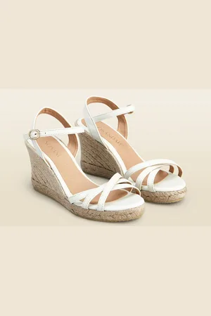 Sosandar Strappy Læder Wedge Espadrilleseu42