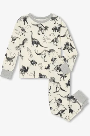 Hatley Cream Dino Extinction Stretch Cotton Pyjamas Set122128cm