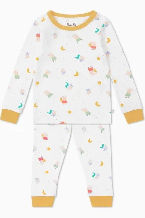 Mori Cream Organic Cotton and Bamboo Peppa Pig Print Pyjama Set1.5 - 2 år (86 - 92cm)