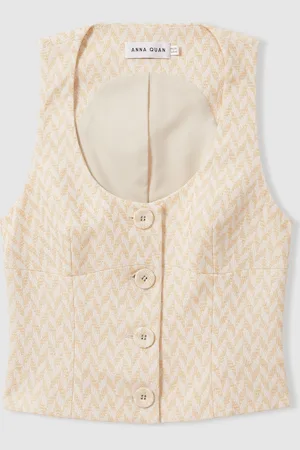 Anna Quan Chevron-Weave Button-Through Top34