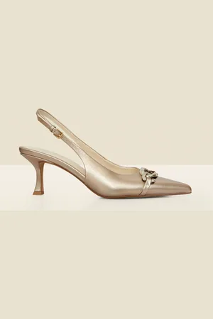 Sosandar Læderkædedetalje Slingback Court Skoeu41