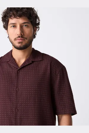 Next Short Sleeve Textured Waffle 100% Cotton Shirt5XL