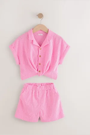 Next Broderi Textured Skjorter And Shorts Set (3-16år)140146cm