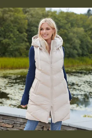 Threadbare Longline Med hætte Polstret Gilet40