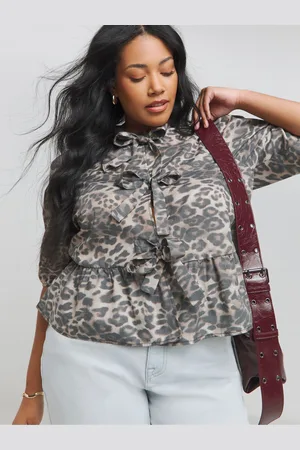 Simply Be Tie Front Puff Sleeve Smock Top44