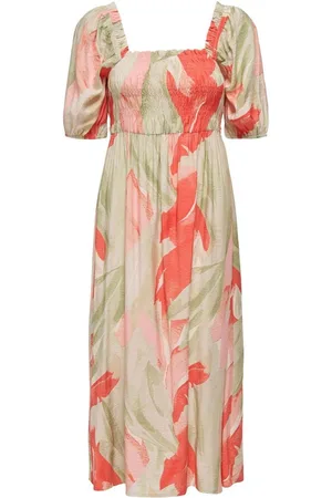 JDY Puff Sleeve Smock Midi DressS 8