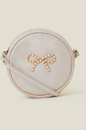 Accessorize Girls Round Pearl Bow Bagen