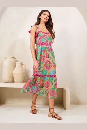 Lipsy London Tryk Ric Rac Trim Trykt Cami Midi Kjole44