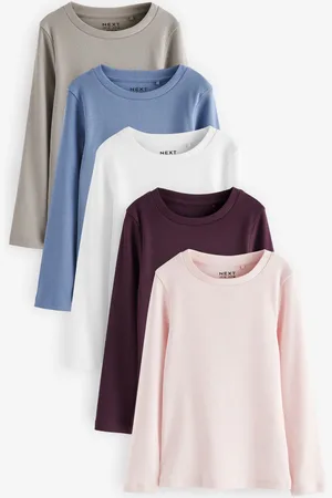 Next 5 Pack Ribbed Long Sleeve Tops (3-16yrs)14 år (164cm)