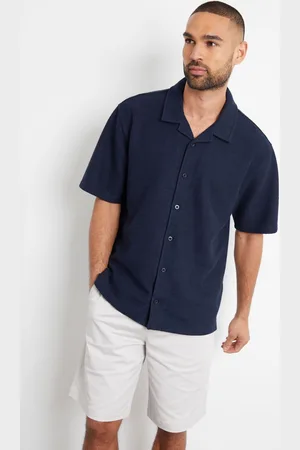 Threadbare Textured Revere Krave Kortærmet Skjortermedium