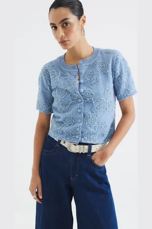 River Island Kortærmet Blomster Tryk Cardiganmedium