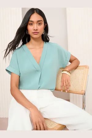 Friends Like These Short Sleeve Notch Neck Blouse38