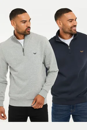 Threadbare Quarter Zip Neck Sweatshirts 2 PackS