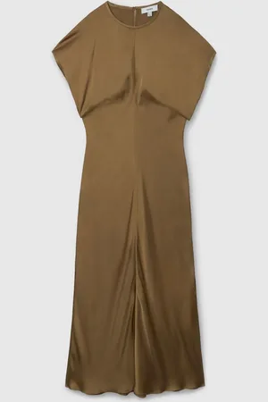 Reiss Kora Satin Short-Sleeve Midi Dress32