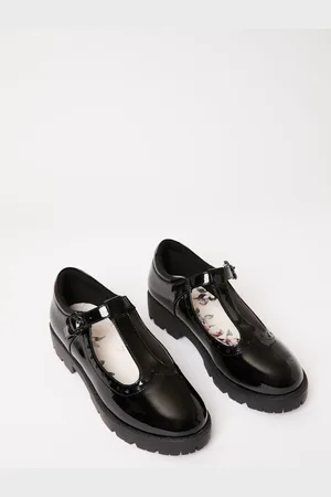Lipsy London Patent Flower Mary Jane Flat School Shoe
