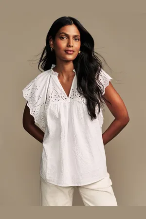 Laura Ashley Seersucker Broderie 100% Cotton Blouse38