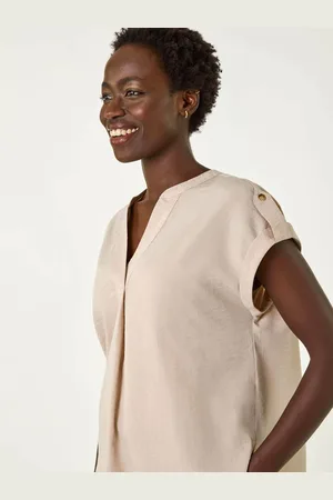 Roman Pleated Notch Neck Top44