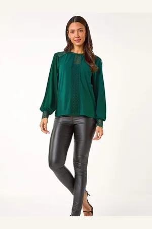 Roman Lace Trim Detail Stretch Top42