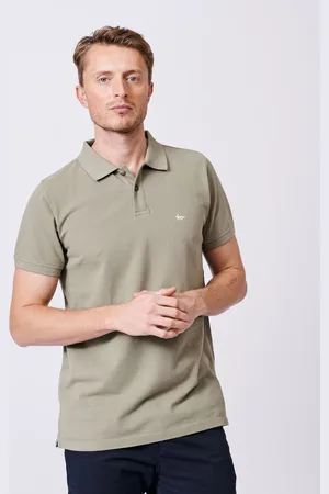 Aubin Green Marcel Pique 100% Cotton Polo ShirtS