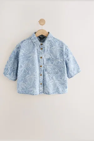 Next 100% Bomuld Afkortet Denim Skjorter40