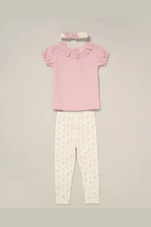 LILY & JACK Pink Printed 100% Cotton Top and Legging Set104110cm