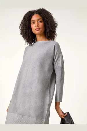Roman Contrast Spot Border Knit Jumper Dress48
