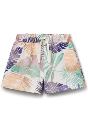 Benetton Girls All-Over Pattern 100% Cotton White Shorts146152cm