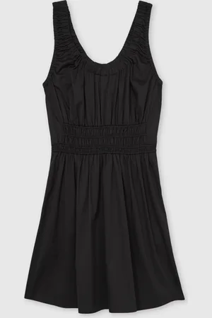 Reiss Abi Cotton Craft-Stitch Shirred Mini Dress