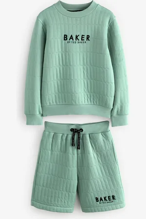 Ted Baker Green Quilted Sweatshirt And Shorts Set10 år (140cm)