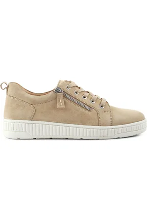 JONES BOOTMAKER Cream Azure Leather Wide-Fit Trainerseu41